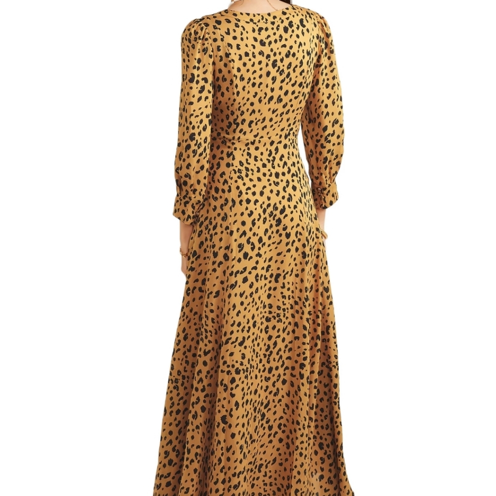 Nwt Nicholas Tie-Front Leopard-Print Silk-Crepe M… - image 2